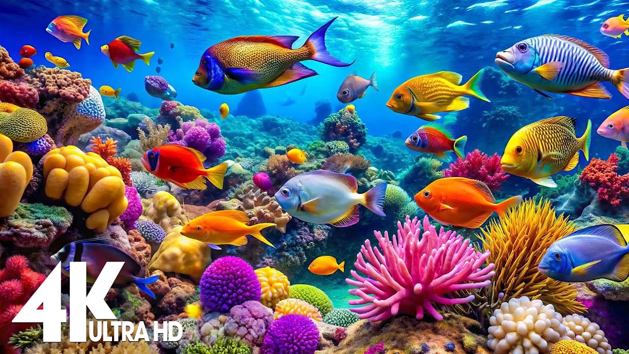 4K Aquarium: Relaxing Coral Reef & Fish Scene 🐠