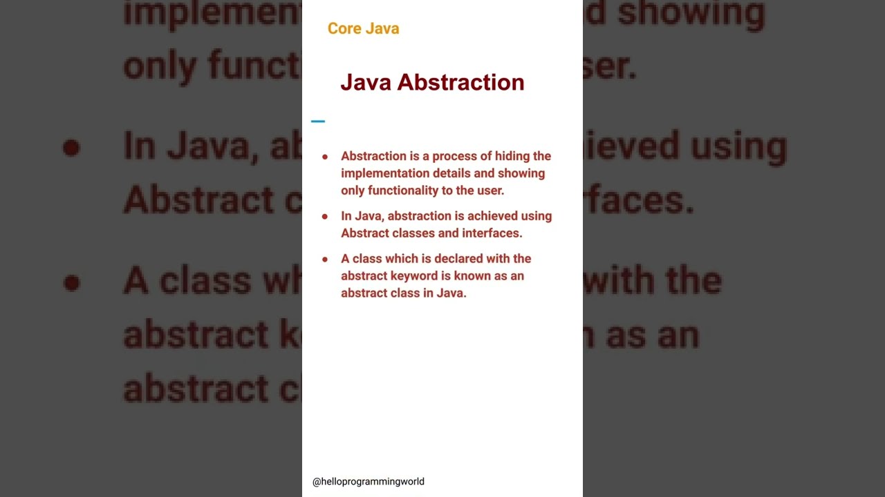 Java Abstraction Tutorial (Part 09) π₯οΈ