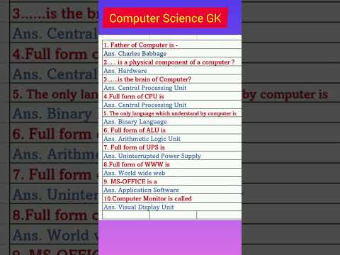 General knowledge questions and answers |Gk computer science #shorts #trending #word #gk