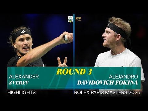 Alexander Zverev vs Alejandro Davidovich Fokina R3 highlights | Rolex Paris Masters