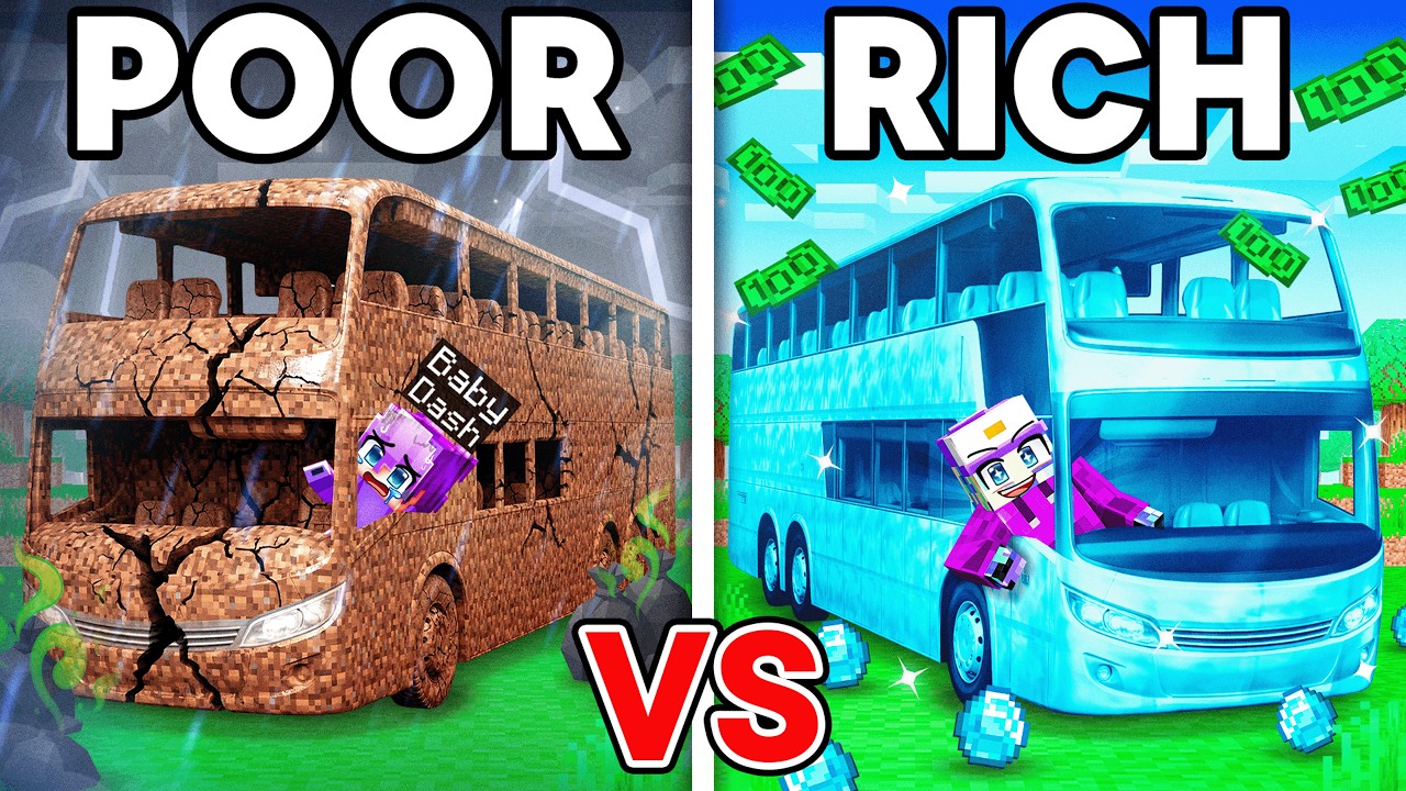 POOR vs RICH Bus Battle in Minecraft 🚍