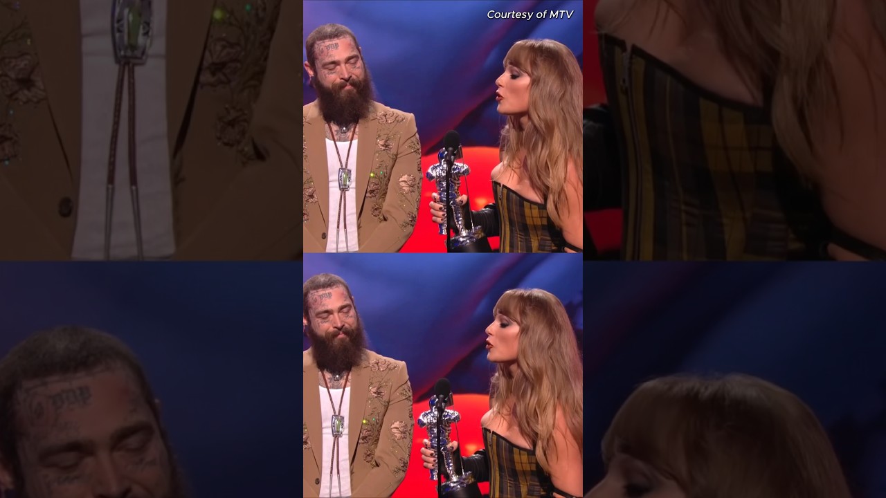 #PostMalone never forgets to be polite to #TaylorSwift. 🥹 (🎥: Courtesy of MTV) #shorts