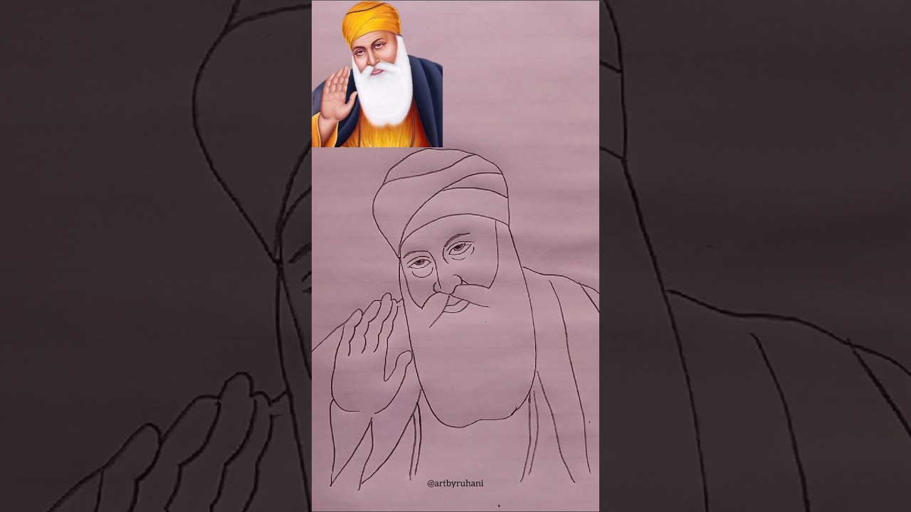 Simple Guru Nanak Dev Ji Pencil Drawing ✨