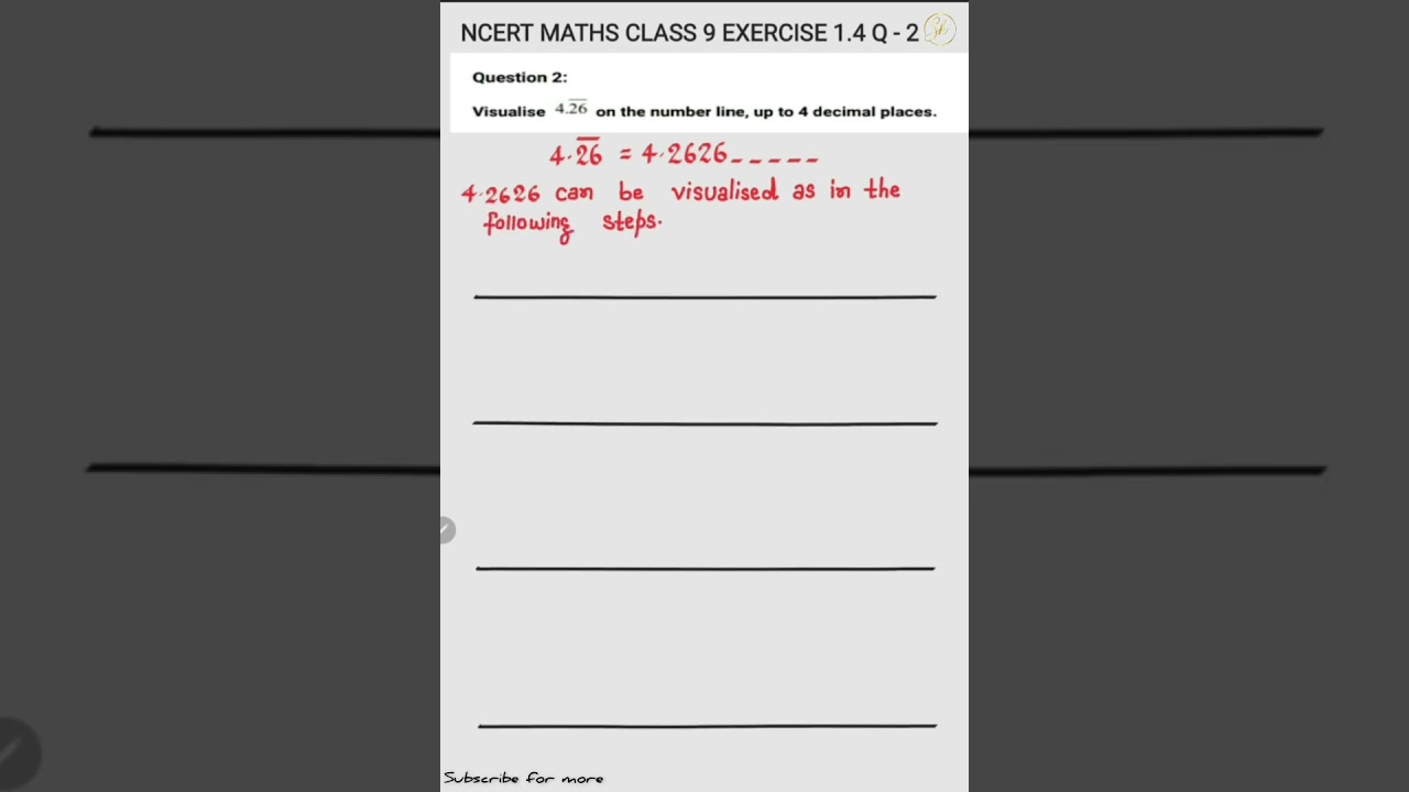 Exercise 1.4 Q - 2 Class 9 Maths NCERT #shorts #maths #mathssolution #numberlinerepresentation