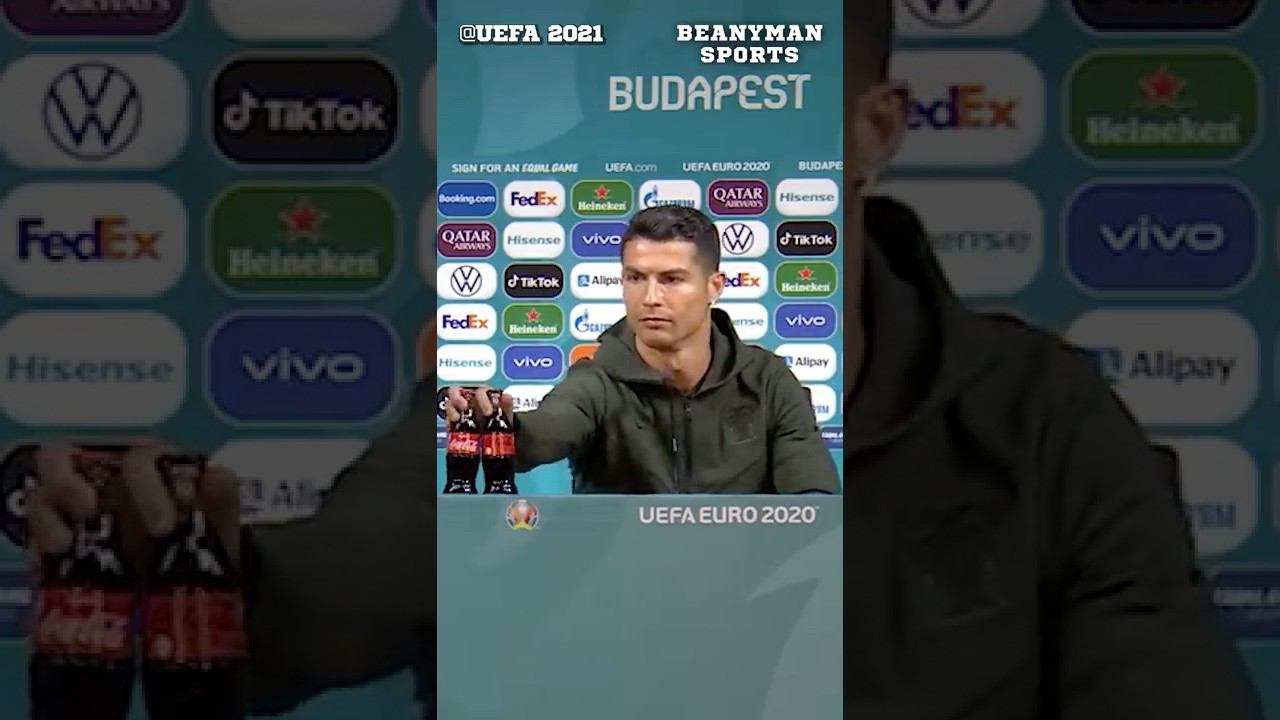 Ronaldo Rejects Coca-Cola at Euro 2020 Press Conference 🥤