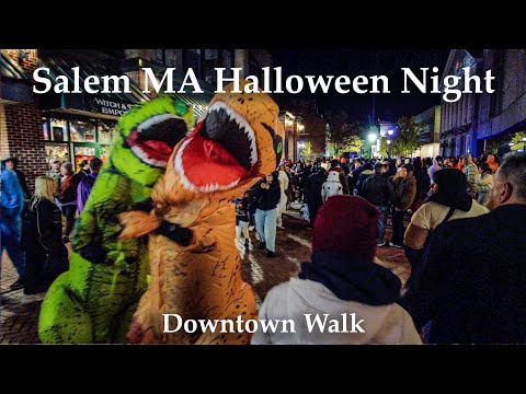 Walking Salem MA Halloween Night 10/31/2025. Haunted Happenings.