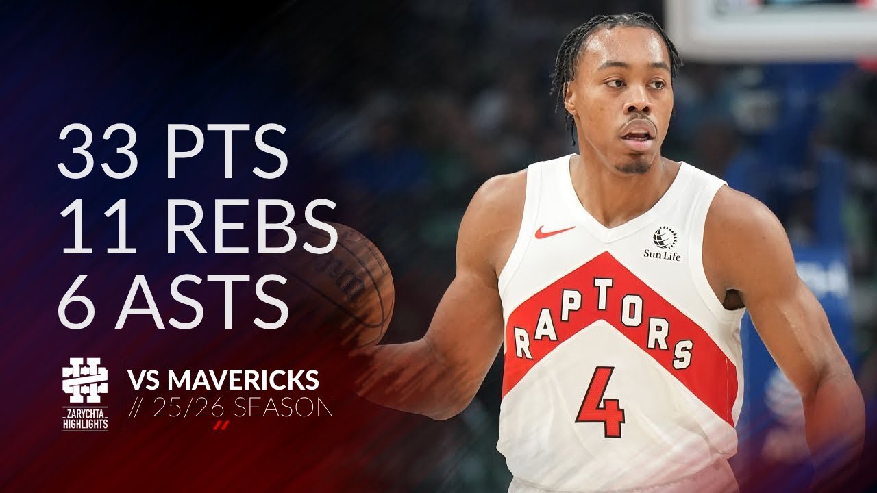 Scottie Barnes Dominates with 33 Points & 11 Rebounds Against Mavericks 🏀 | 2025 Season Highlights