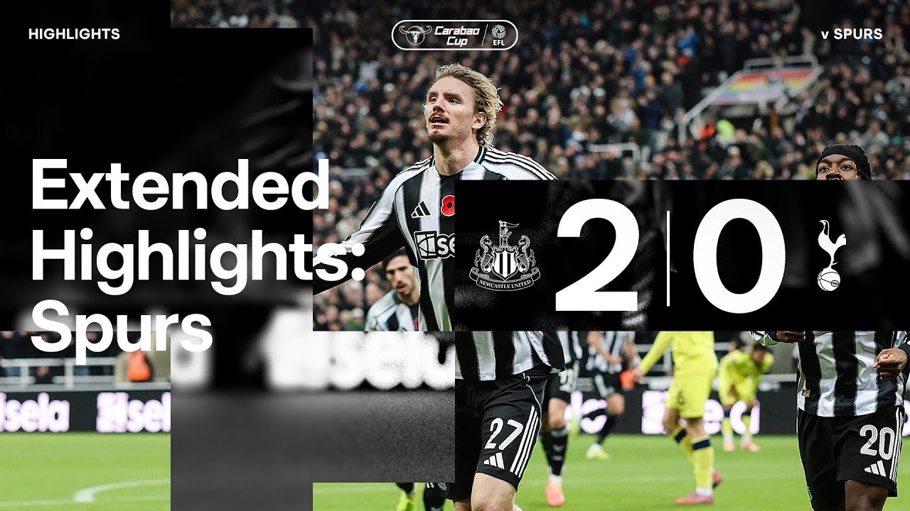 Newcastle United Beats Tottenham 2-0 in Quarter-Final 🙌