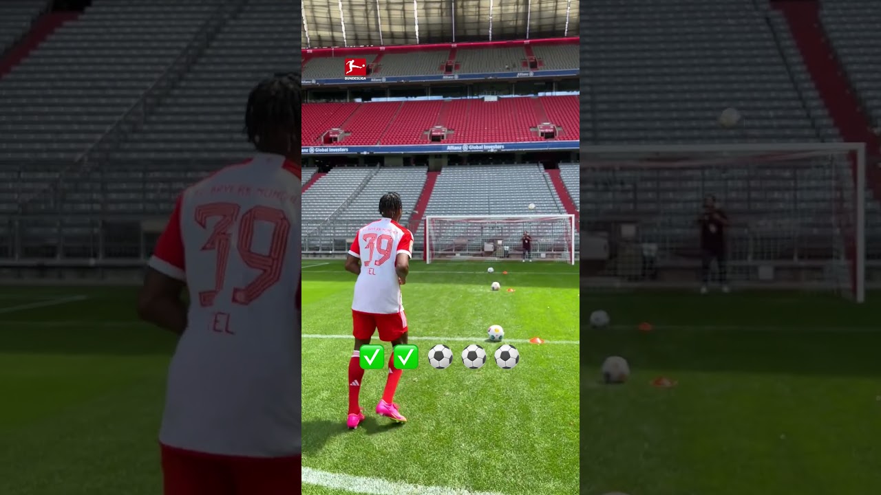 Mathys Tel et le défi de la barre ! ⚽