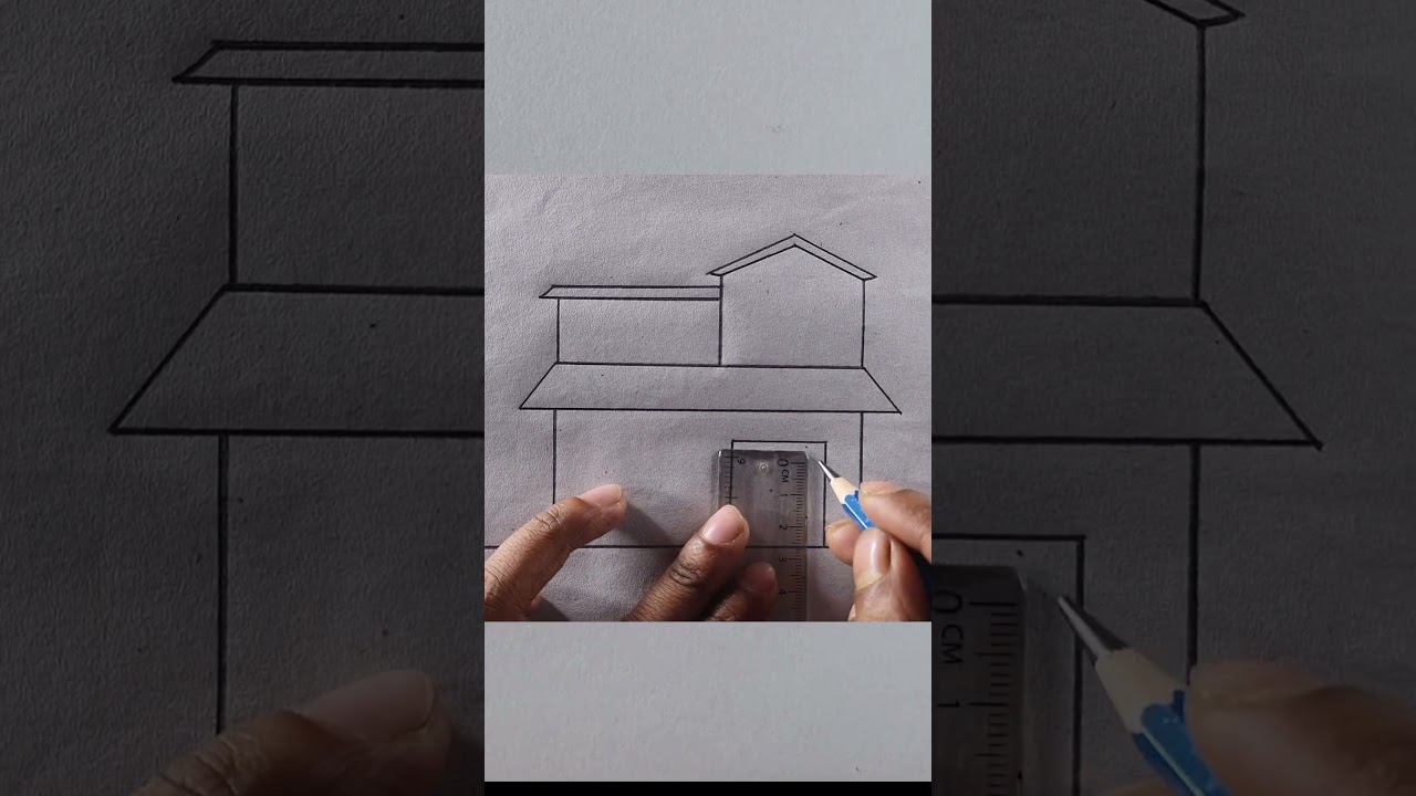 Simple & Beautiful House Drawing Tutorial 🏡