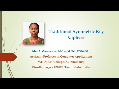 Traditional Symmetric Key Ciphers | Cryptography & Network Security | V.H.N.S.N.C (Autonomous)