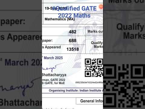 Qualified GATE 2022 Maths in 1st attempt with AIR 688 #csir #gate #exam