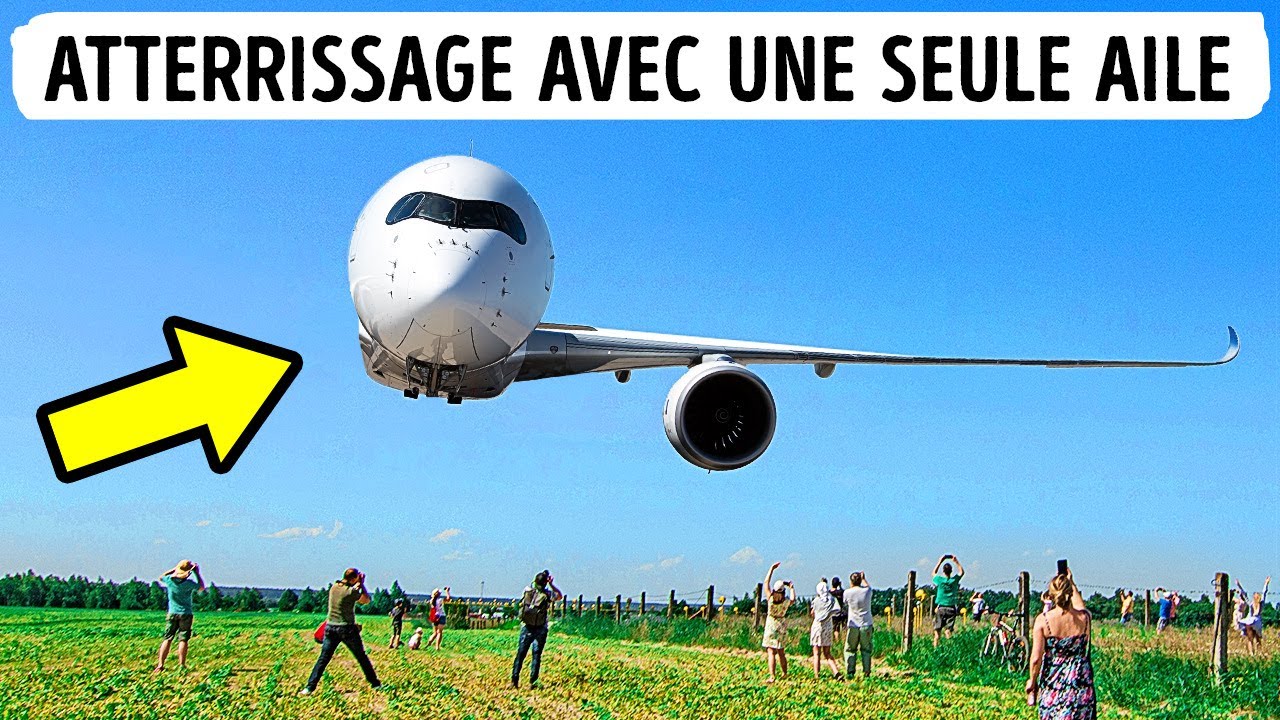 Avion atterrit avec une seule aile ✈️