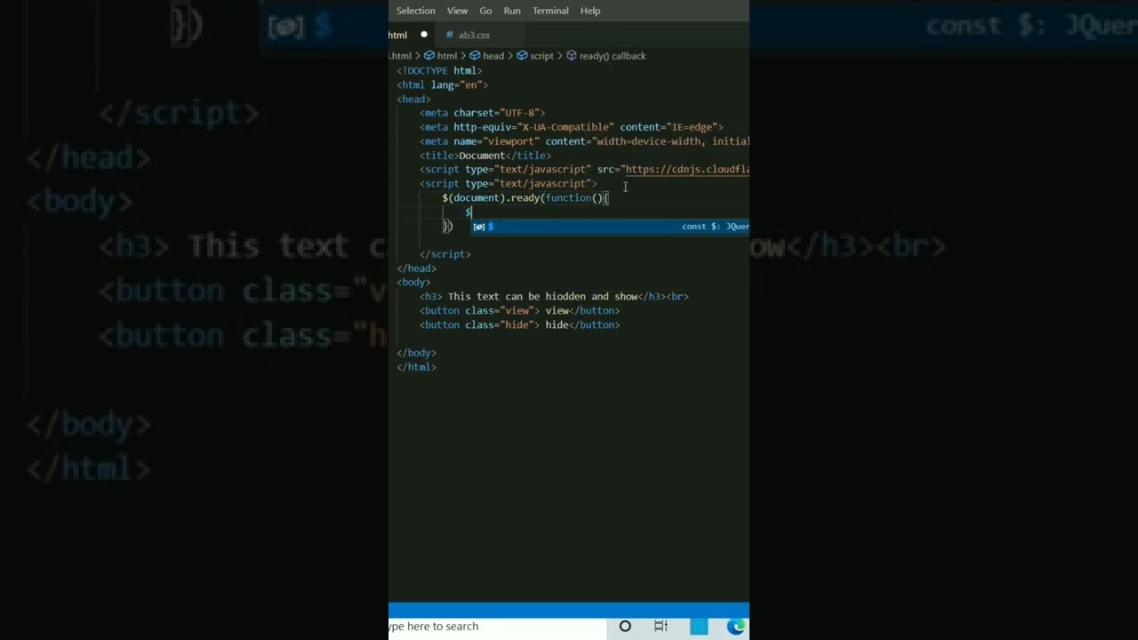 Simple Show & Hide Text with HTML & JavaScript ✨