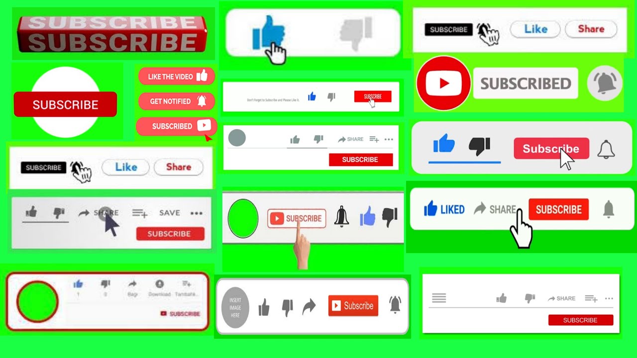 Top 10 Animated Green Screen Subscribe Buttons 🎥