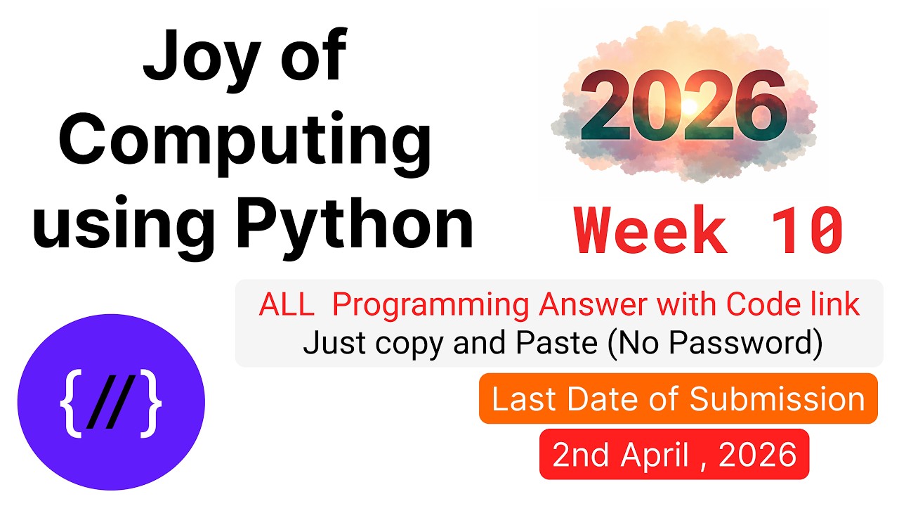 NPTEL Python Week 10 Solutions & Code ๐ฅ