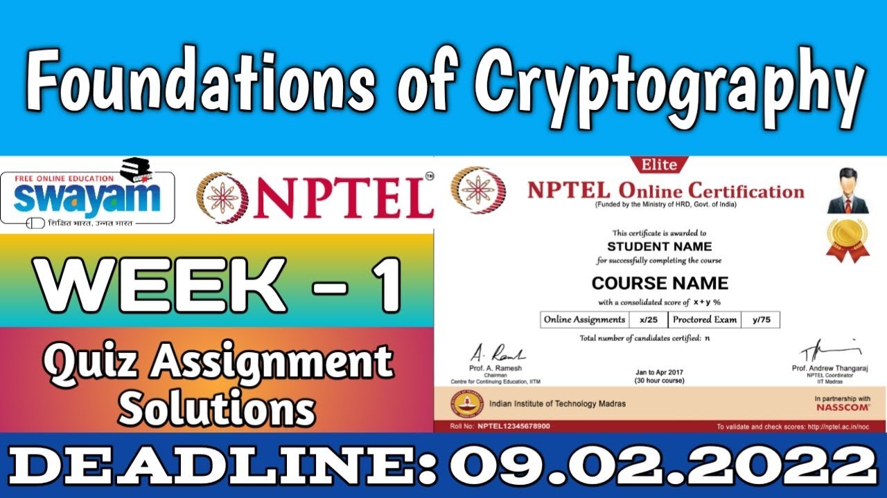 Cryptography Foundations: NPTEL Week 1 Assignment 🚀