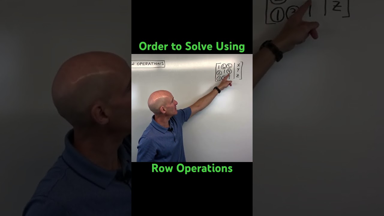 Order for Solving Augmented Matrices with Row Operations