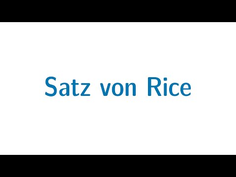 Berechenbarkeit #34 - Satz von Rice