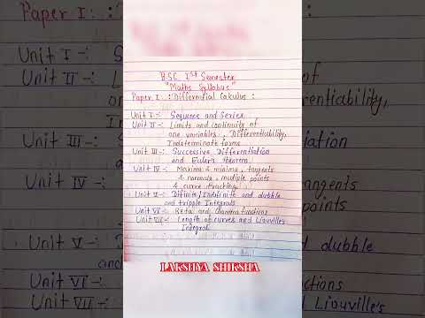 Bsc 1st semester math syllabus | bsc 1st year 1st semester maths syllabus | #bscmaths #mathematics