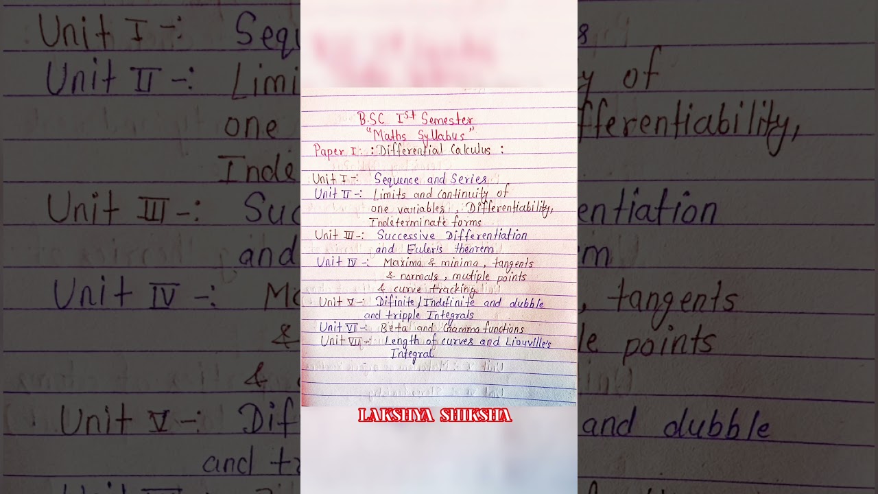 Complete B.Sc 1st Semester Math Syllabus 2023 📚 | Easy Guide for First-Year Students