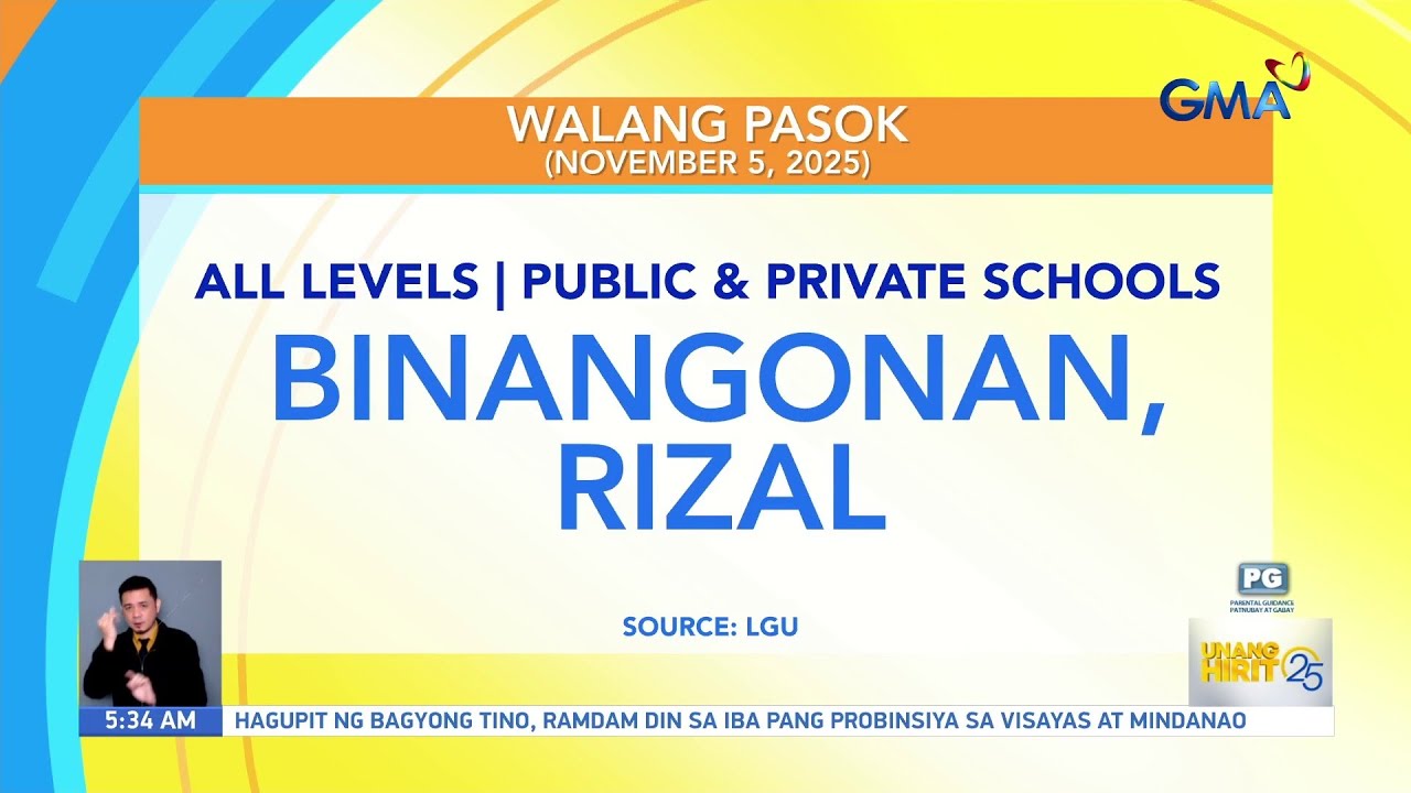 No Classes as of 5AM, Nov 5, 2025 | Unang Hirit