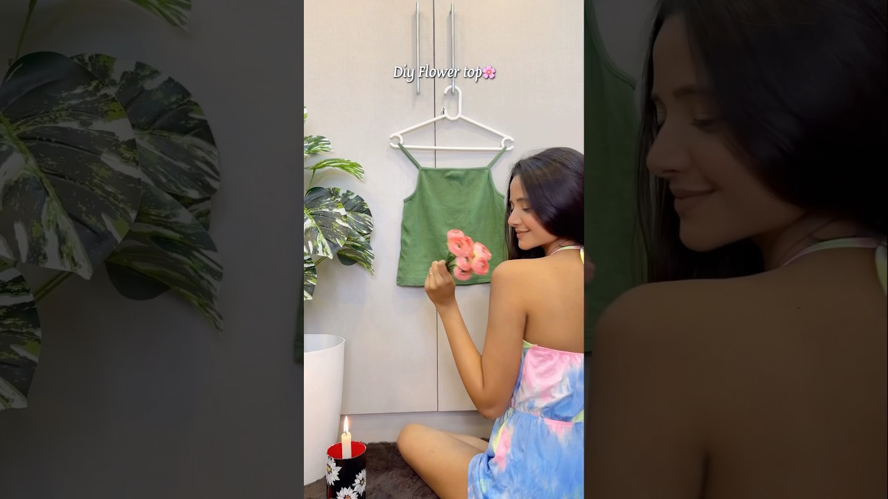 Old top Transformation 🤯😭 #top #diy #creative #creativity #ashortaday #fashion #design #flowers