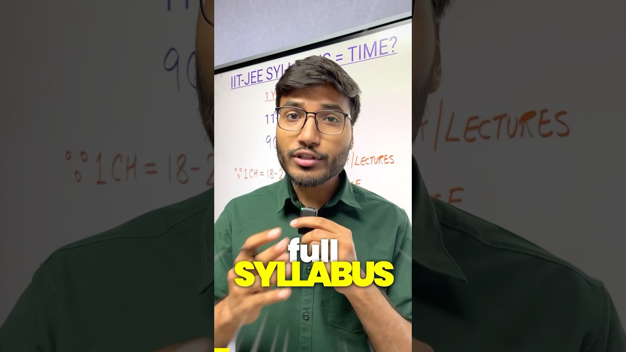 Is It Time to Cover the Full IIT-JEE Syllabus?🤔