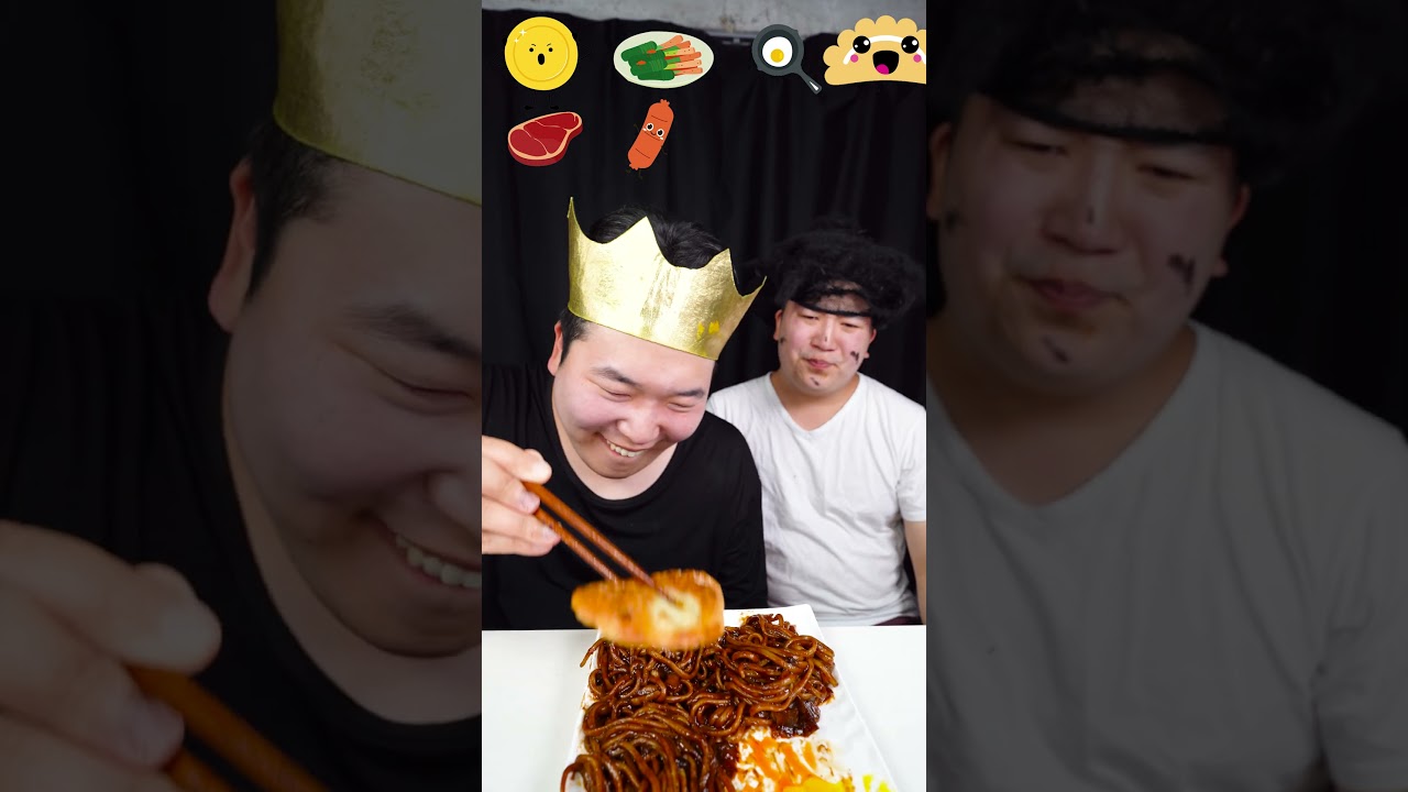 Black Bean Noodle Emoji Food Challenge 🍜