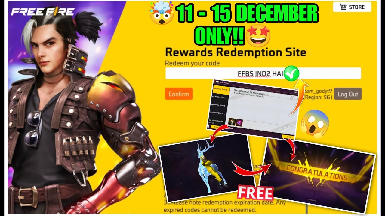 FREE FIRE REDEEM CODE TODAY 14 DECEMBER |FF REWARDS REDEEM CODE | FF REDEEM CODE TODAY 14 DECEMBER