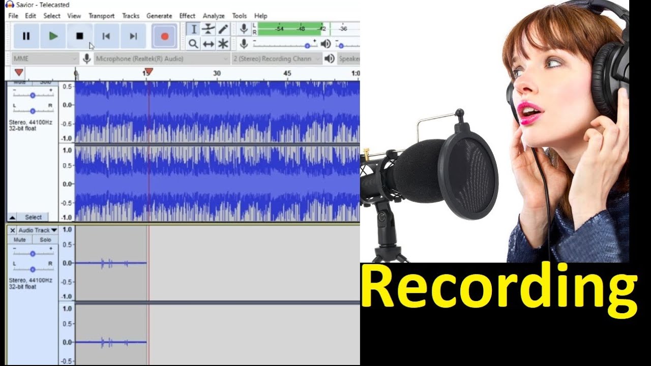 Record Voice with Background Music in Audacity 🎙️