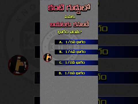 కంటి గుడ్డులో మనకు బయటకు కనబడే భాగం ఎంత?What part of the eyeball is visible to us?#knownledge