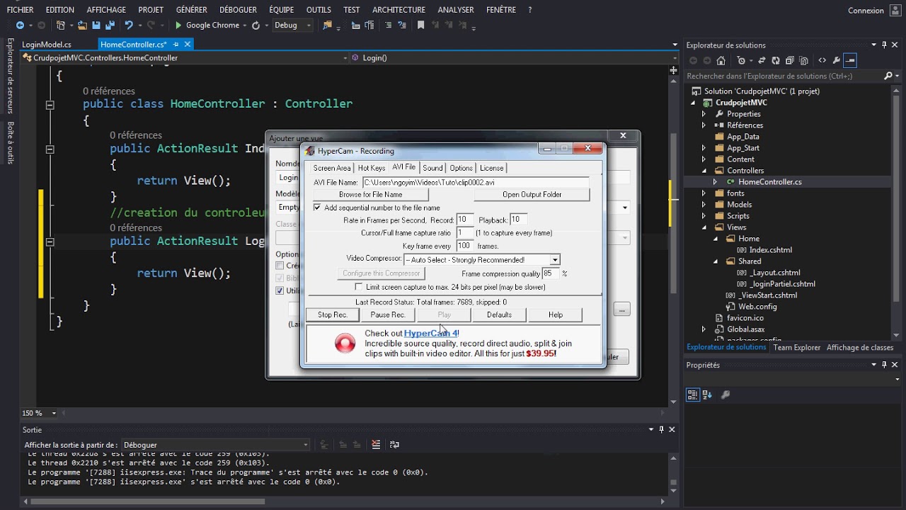 04 ASPNET MVC Tutoriel en francais sans le FrameWork Entity