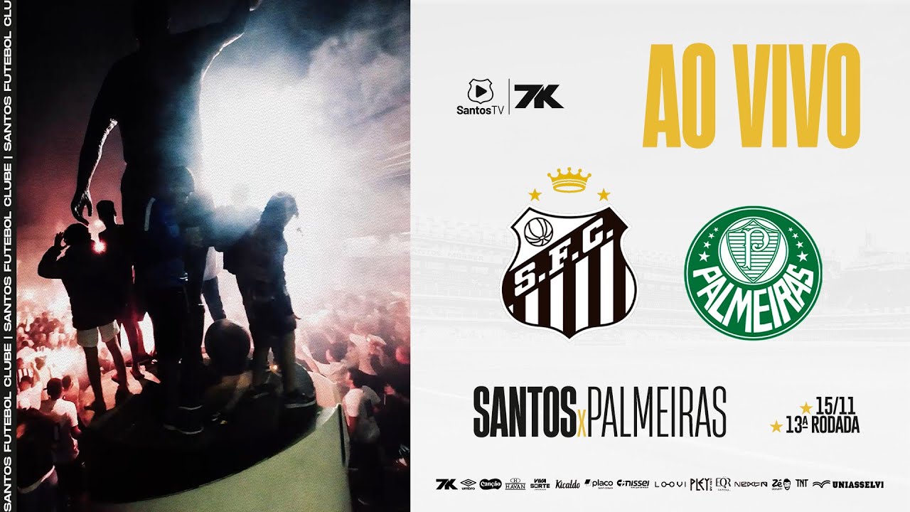 Santos x Palmeiras ao Vivo | Brasileirão 15/11/25 ⚽