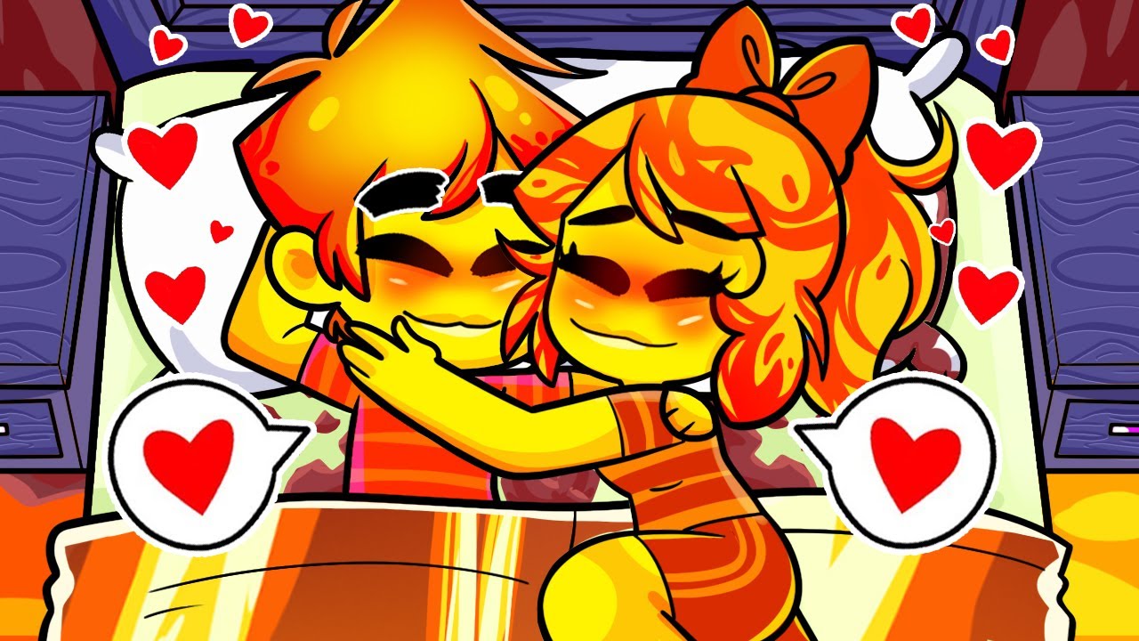 CHICA DE FUEGO Y CHICO DE FUEGO DUERMEN JUNTOS EN MINECRAFT 😳💖🔥 AMOR PROHIBIDO EN MINECRAFT ROLEPLAY