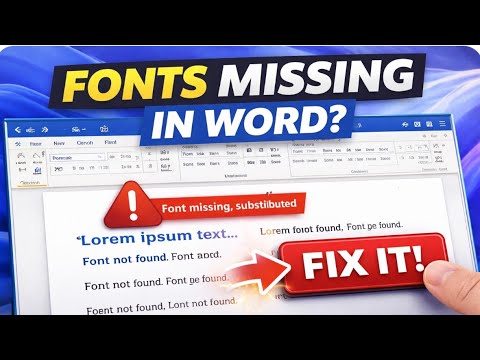 Fonts missing from document in Microsoft Word : Fix
