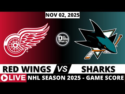 DETROIT RED WINGS VS SAN JOSE SHARKS LIVE 🏒 NHL Play-by-Play & Scoreboard | 2025 Season