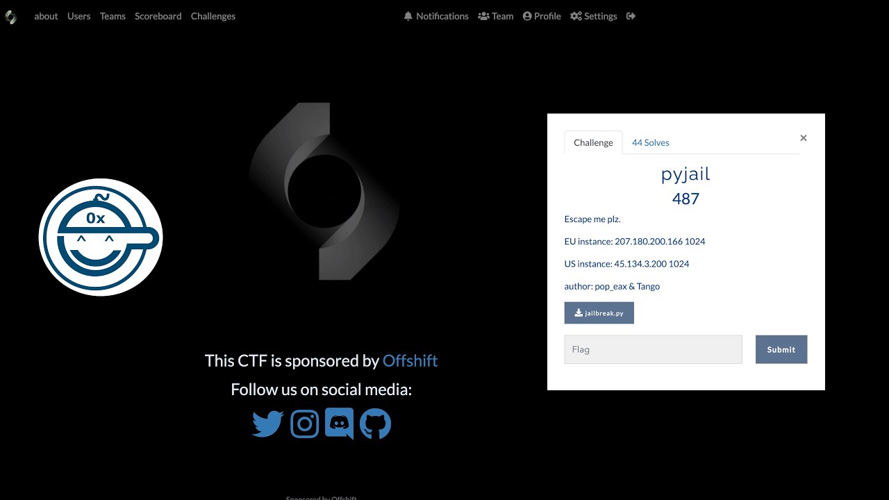 WriteUp - Offshift 2021 - Pyjail