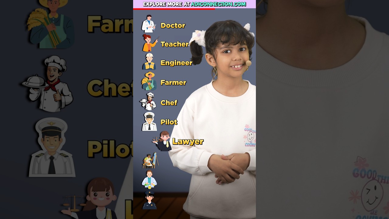 10 Top 10 Job Professions in English for Kids π©Ί | Learn with Adi