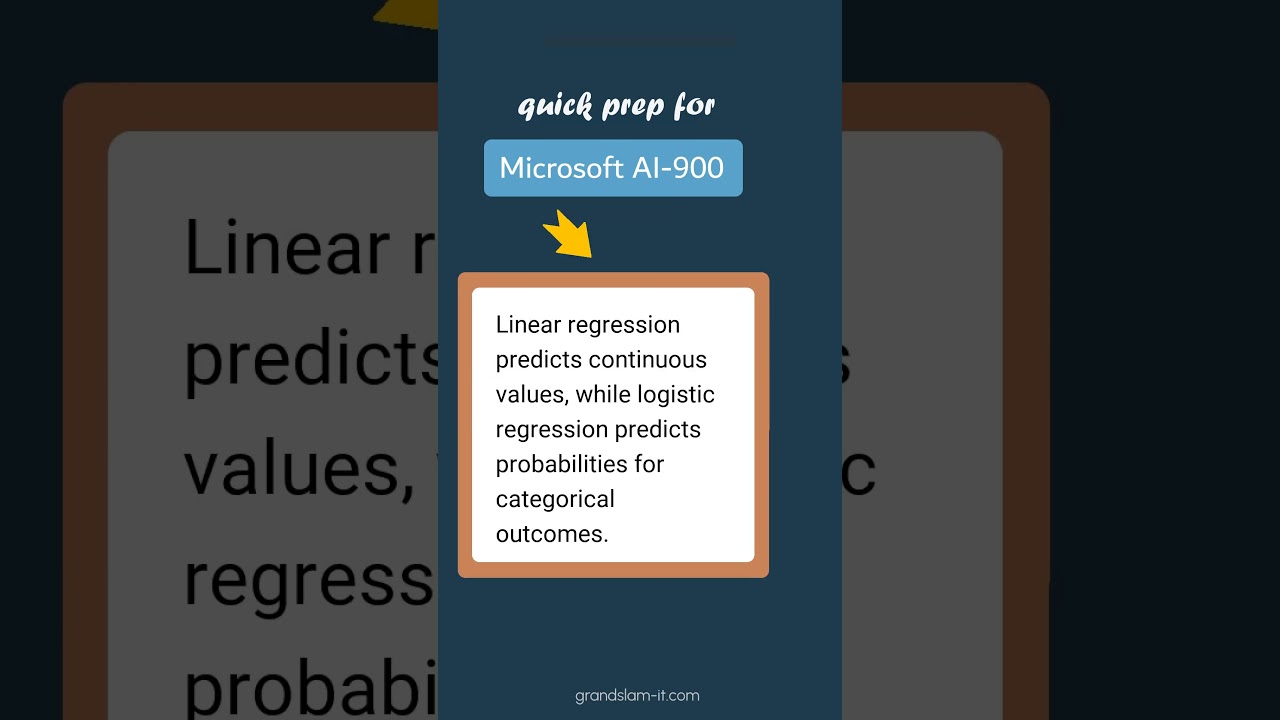 Linear vs Logistic Regression: Key Differences for AI-900 Exam 📘