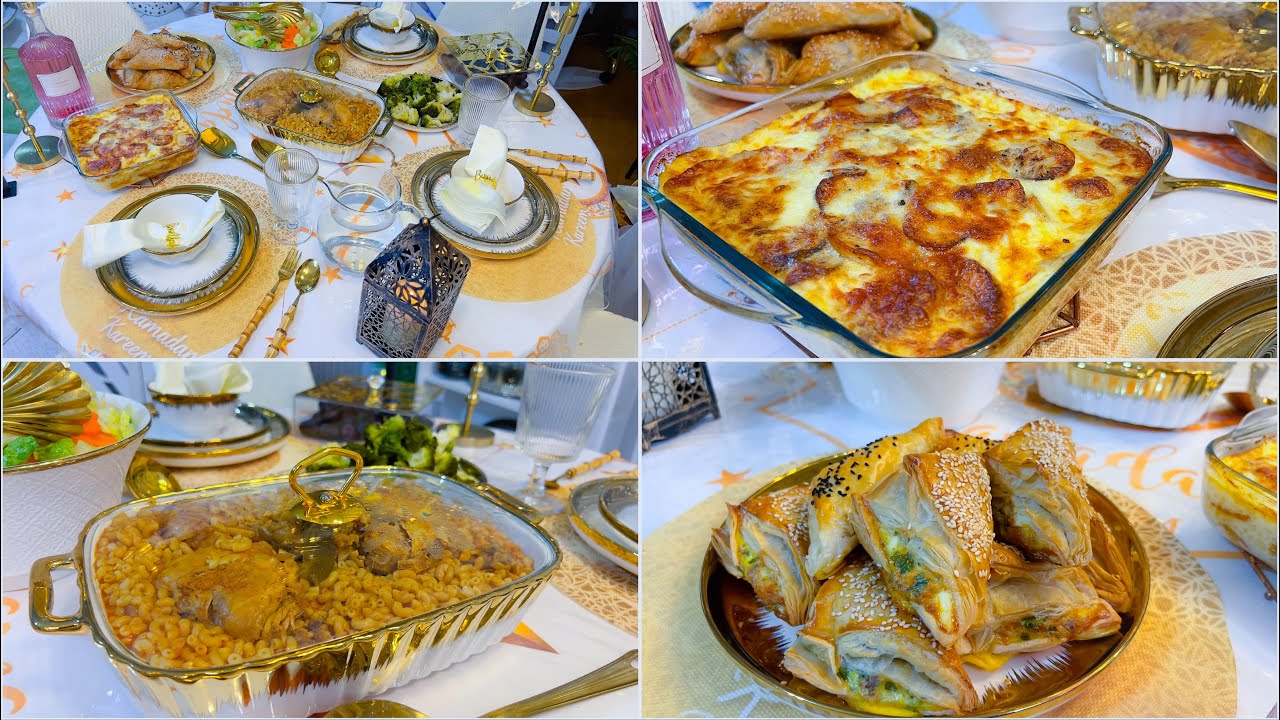 طاولة رمضان مميزة: غراتان البطاطا، مقرونة مبكبكة، باتي تونسي وسلاطة 🌙