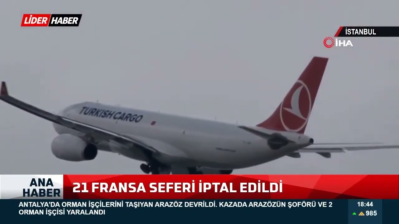 THY, Fransa'daki Grev Nedeniyle 21 Seferini İptal Etti ✈️