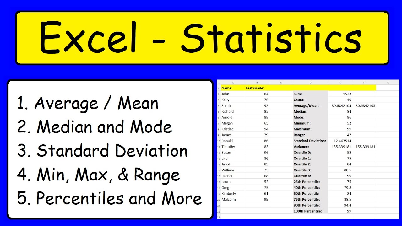 Excel Statistics Basics 📊