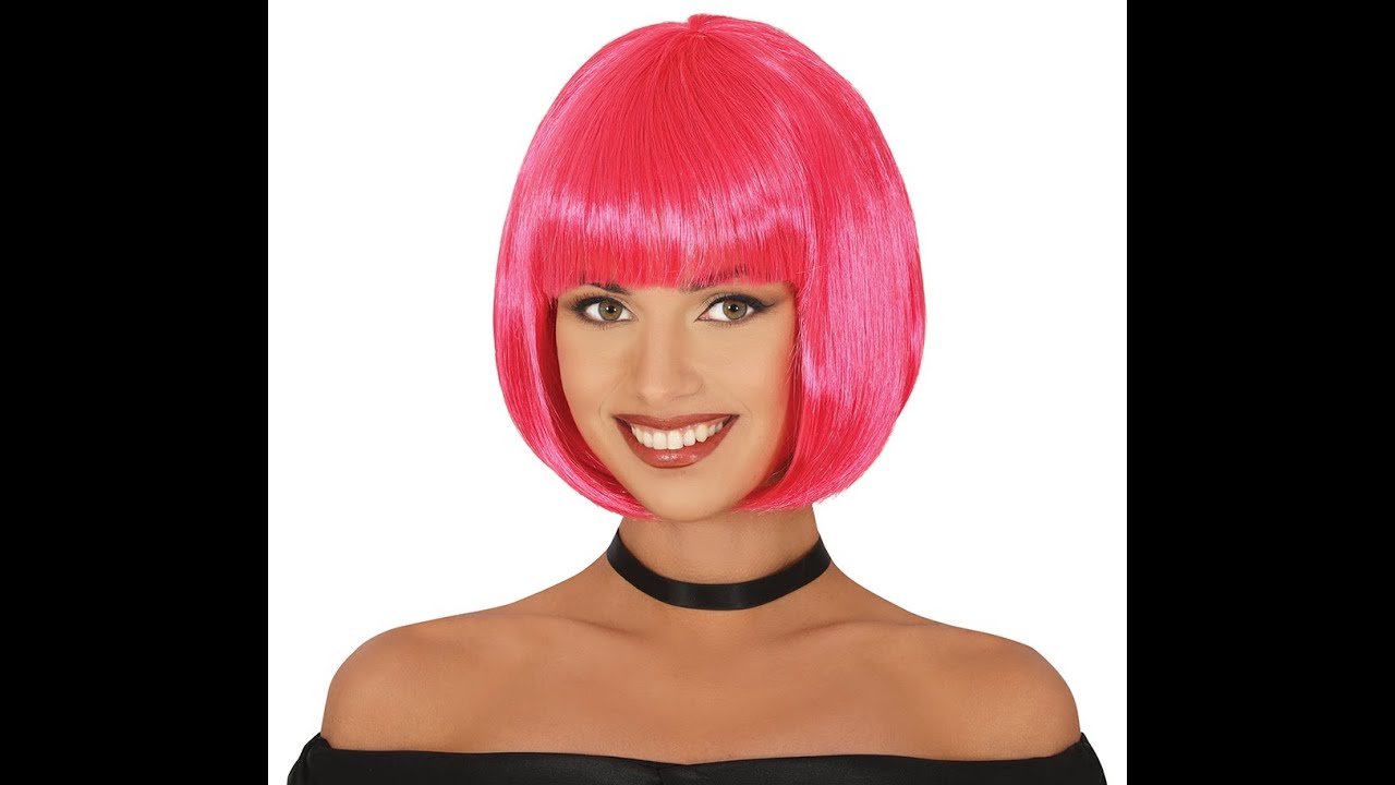 Peluca Fiestas Guirca - Media Melena Rosa 🌸