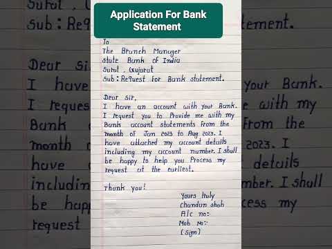 Application For Bank Statement | How To Write An Application For Bank Statement | Bank Statement
