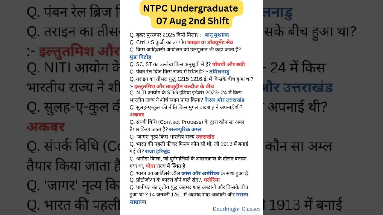 NTPC Exam 7 Aug 2nd shift | NTPC Undergraduate Exam Analysis #Ntpc #RRB #Railway #Shorts #Exam #ssc