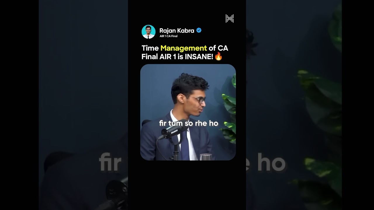 CA Final Rank 1 Time Management Tips ๐