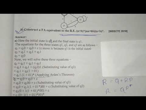 Construct a regular expression from the given automatic using "Arden's theorem"