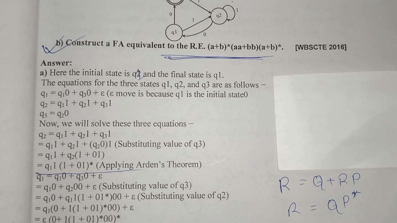 Learn How to Derive Regular Expressions from Automata Using Arden's Theorem 🤓