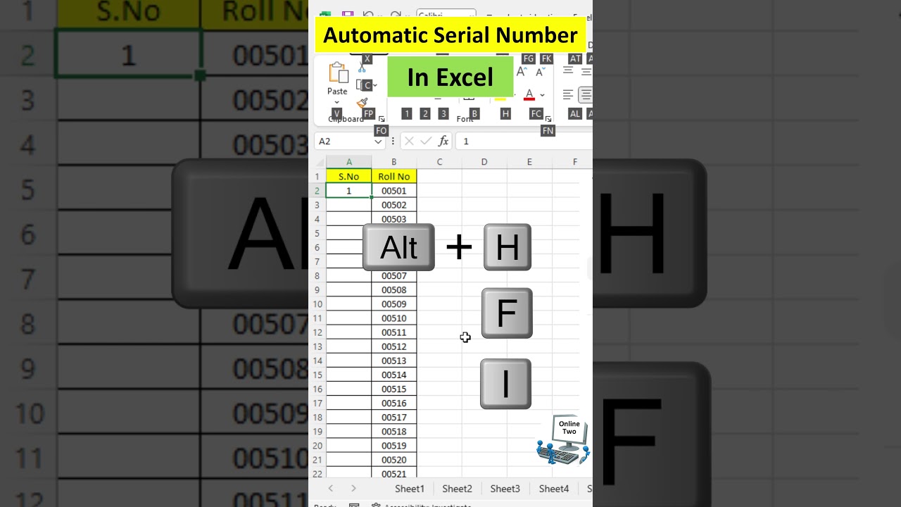 Excel Auto Serial Number Shortcut 🚀